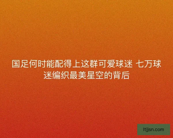 国足何时能配得上这群可爱球迷 七万球迷编织最美星空的背后